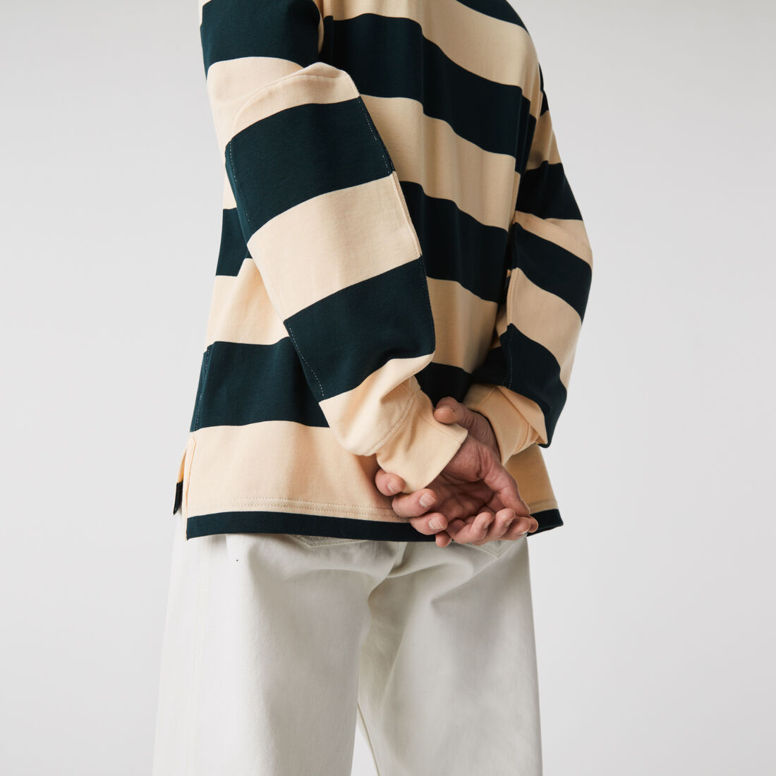 قميص بولو قطن مقلم للرجال تصميم الرجبي قميص بولو قطن مقلم للرجال تصميم الرجبي