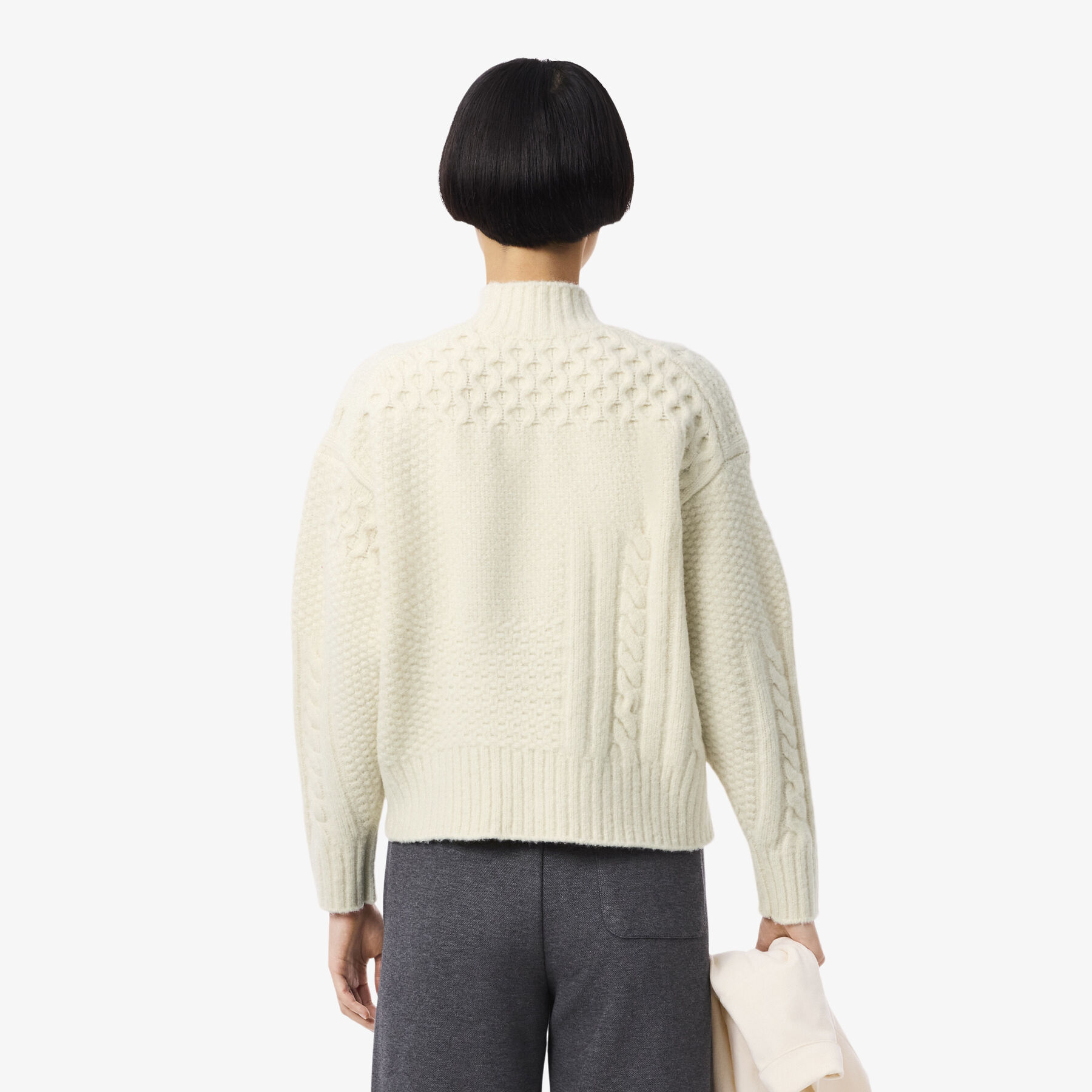 Patchwork Effect High Neck Wool Sweater Patchwork Effect High Neck Wool Sweater - AF3974-00-XFJ