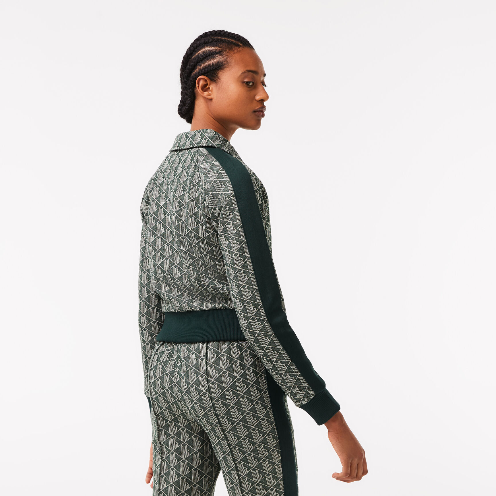 Women's Regular Fit Monogram Print Zip Sweatshirt