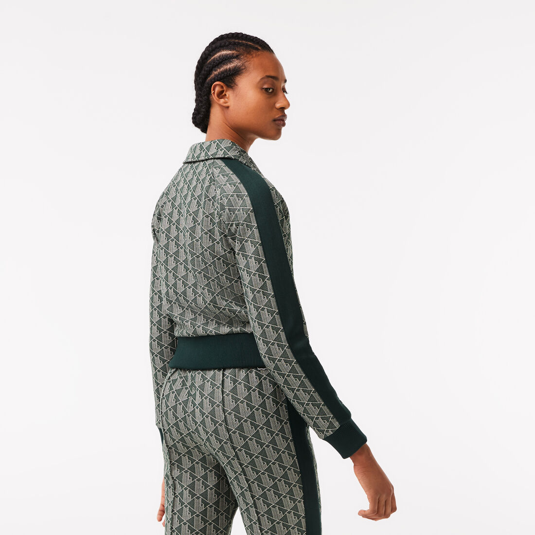 Women's Regular Fit Monogram Print Zip Sweatshirt Women's Regular Fit Monogram Print Zip Sweatshirt