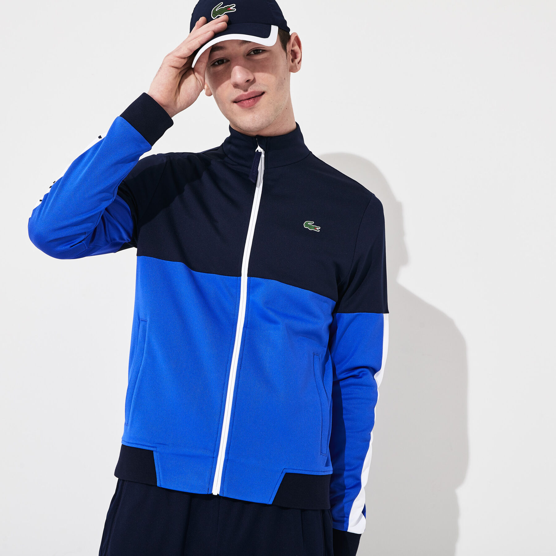 Men's Lacoste SPORT Colourblock Resistant Piqué Zip Sweatshirt men s lacoste sport colourblock resistant piqu zip sweatshirt