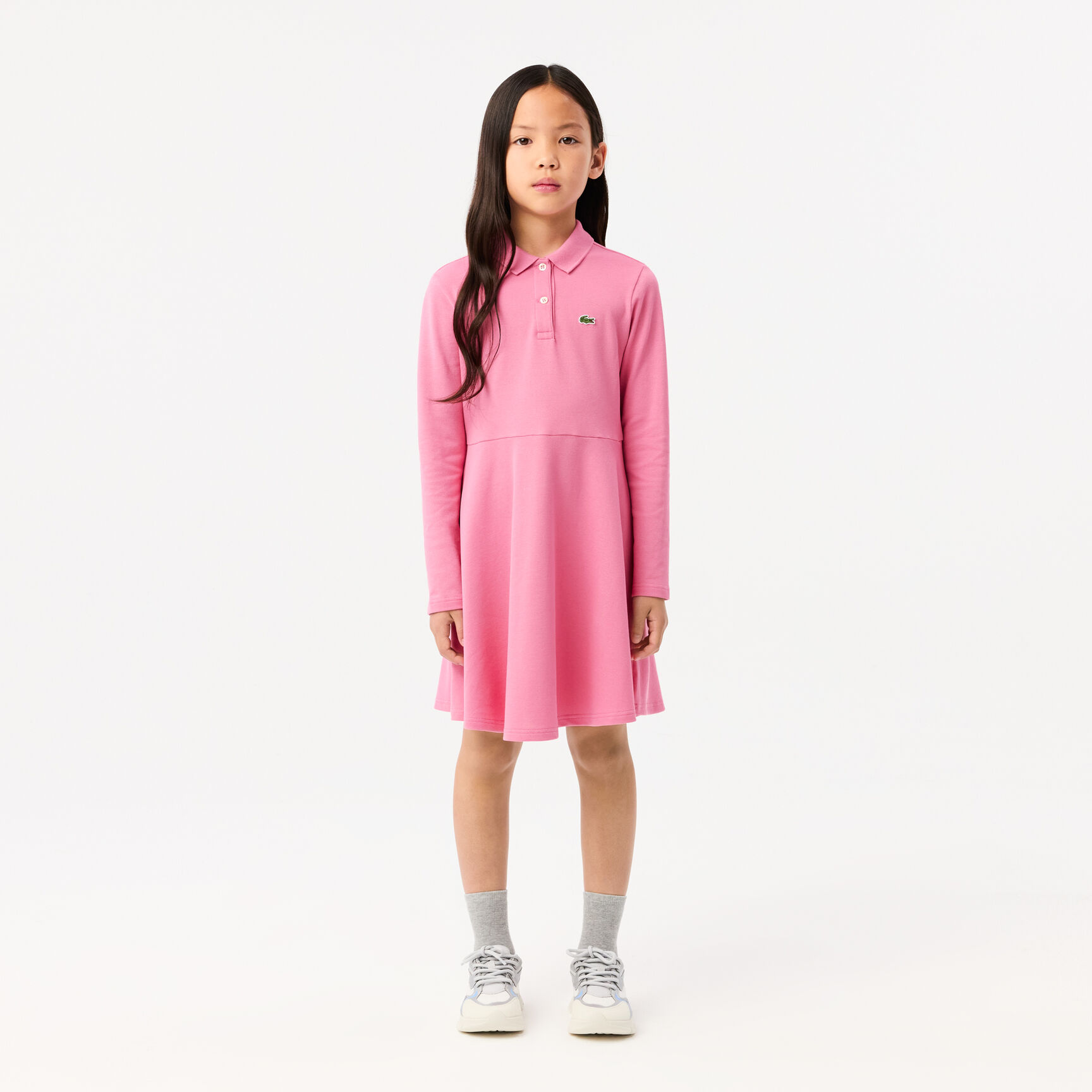 Girls' Lacoste Polo Collar Pique Dress - EJ9751-00-2R3