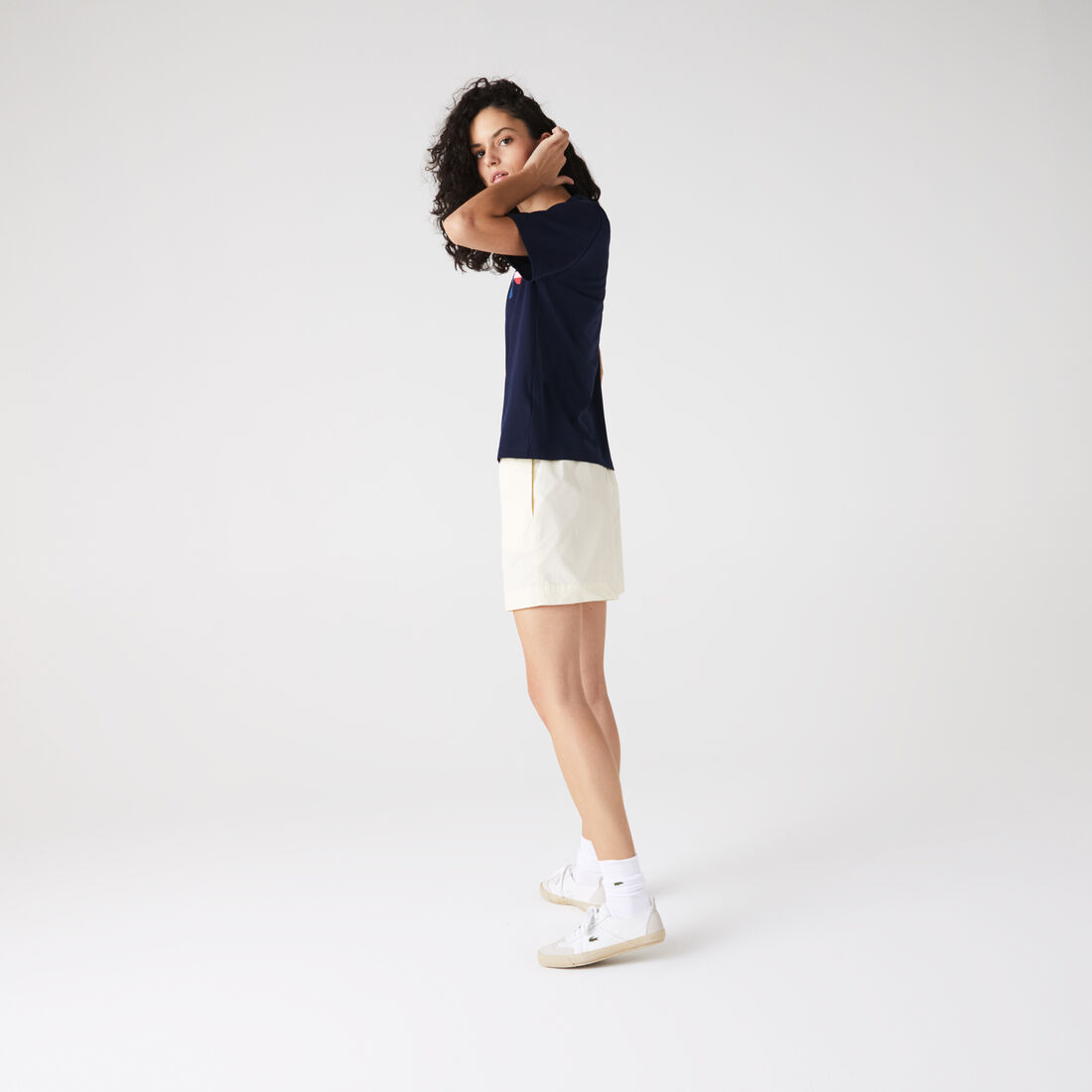 Women's Crew Neck Lacoste Print Soft Cotton T-shirt Women's Crew Neck Lacoste Print Soft Cotton T-shirt