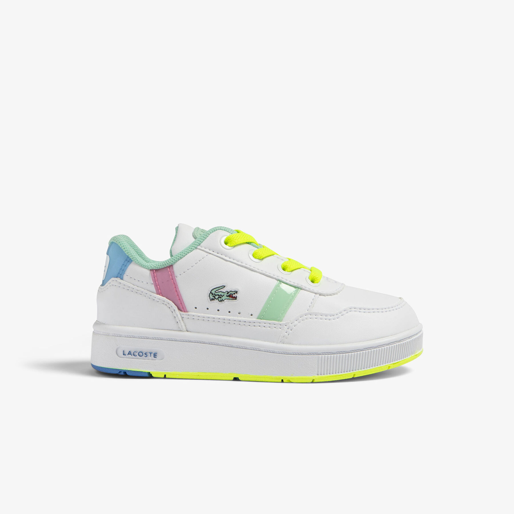 infants  lacoste t clip synthetic colour pop trainers