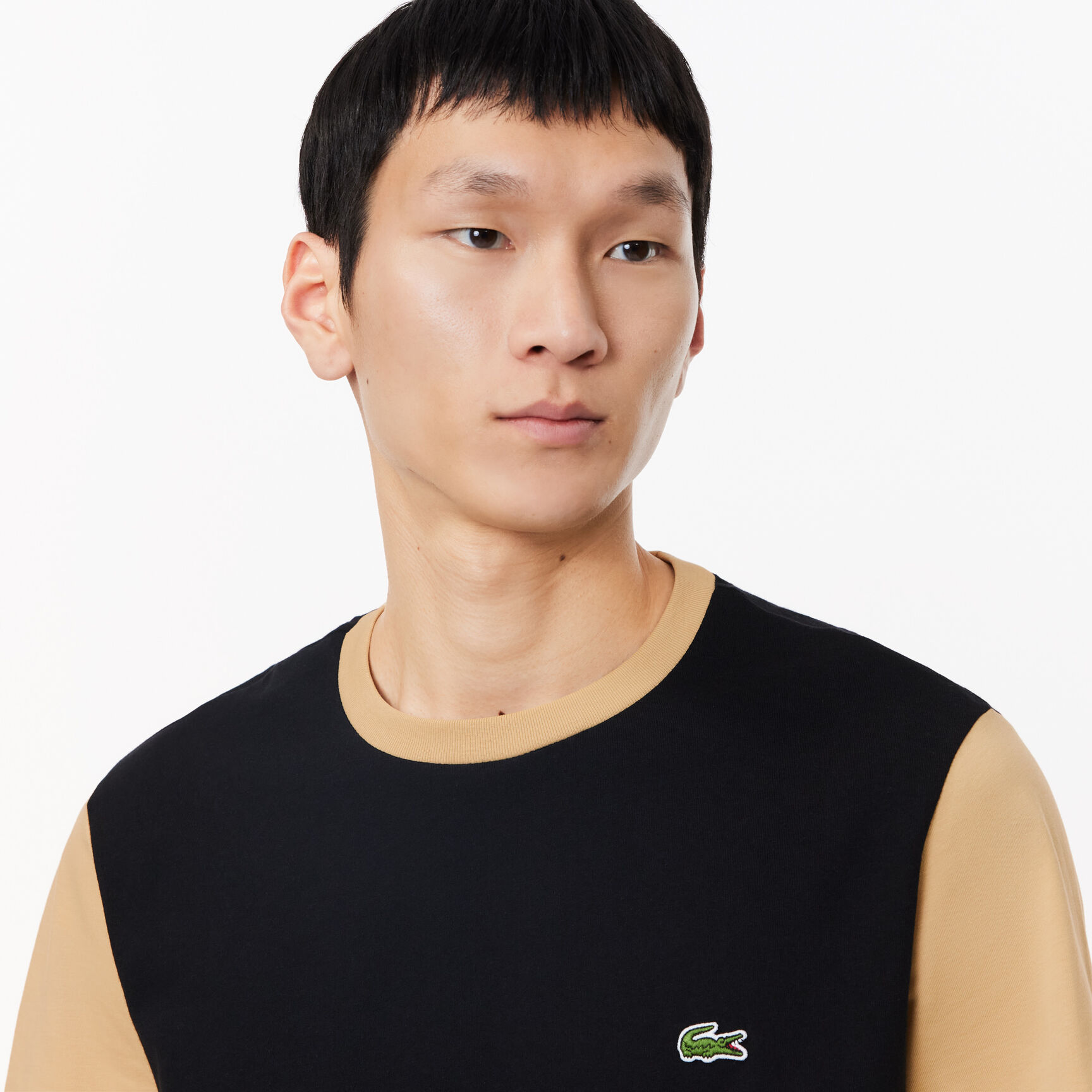 تي شيرت بيكيه مُعالج مطبوع بقَصّة عادية Regular Fit Colourblock Jersey T-shirt - TH1298-00-IRA