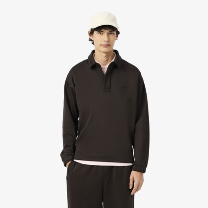 Loose Fit Fleece Polo Sweatshirt