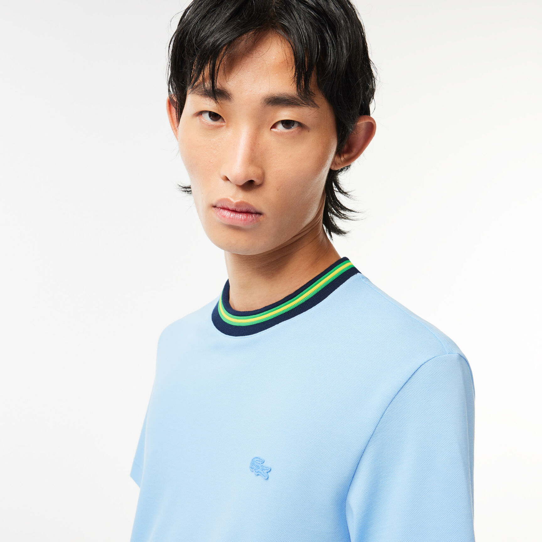 Stripe Collar Stretch Pique T-shirt - TH1131-00-HBP