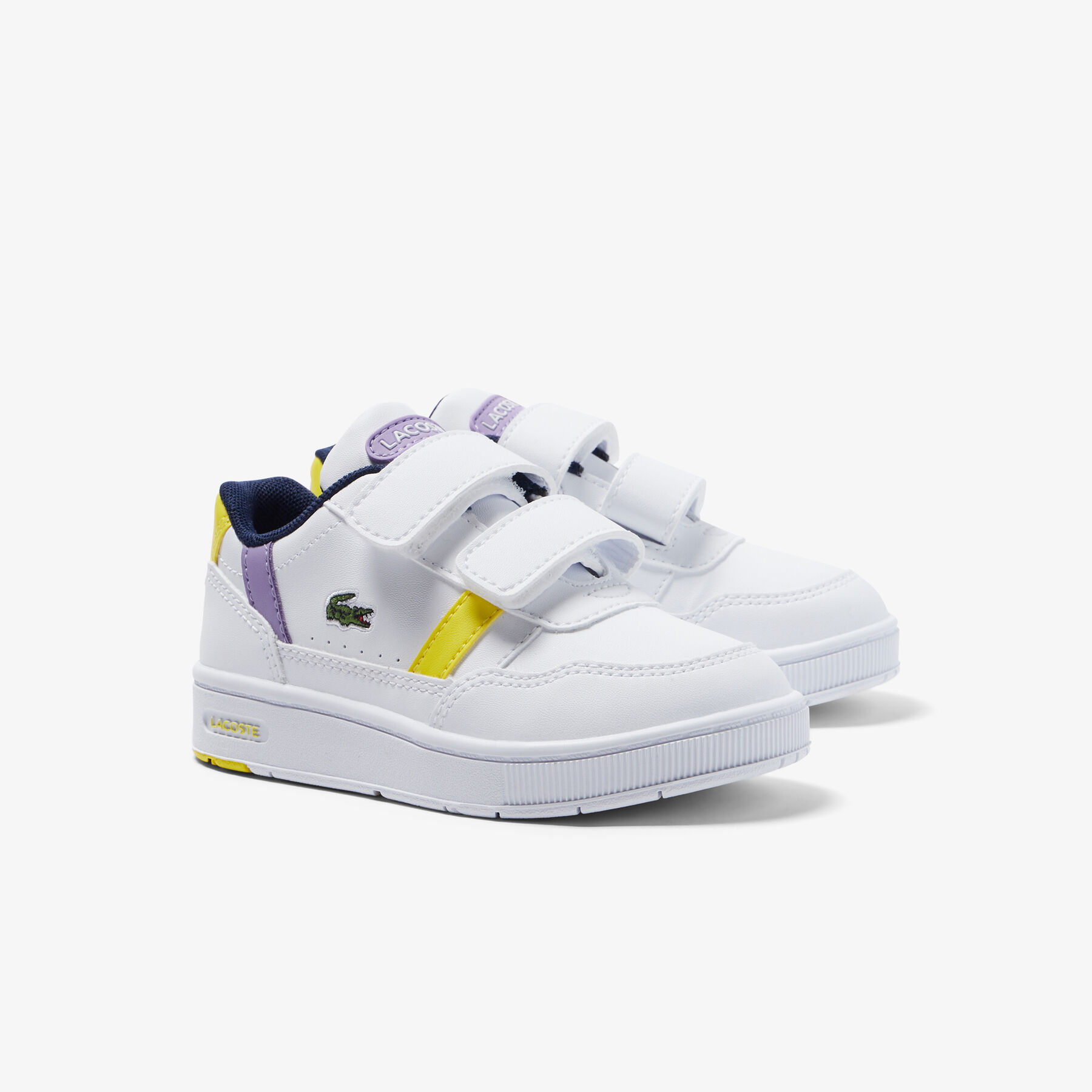infants  lacoste t clip synthetic colour pop trainers