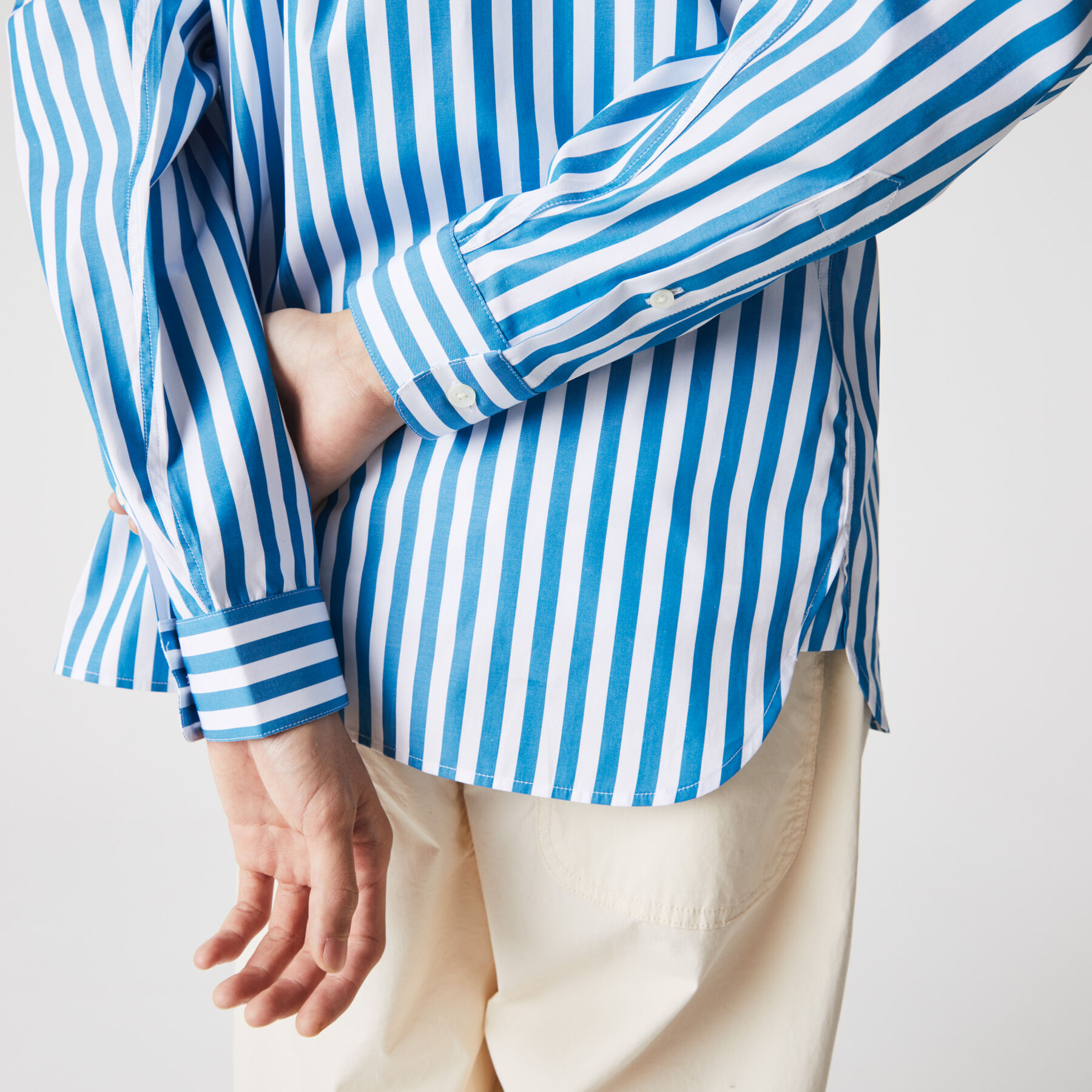 Men's Regular Fit Striped Poplin Shirt lacoste men s regular fit striped poplin shirt