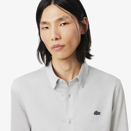 lacoste slim fit cotton blend commuter shirt