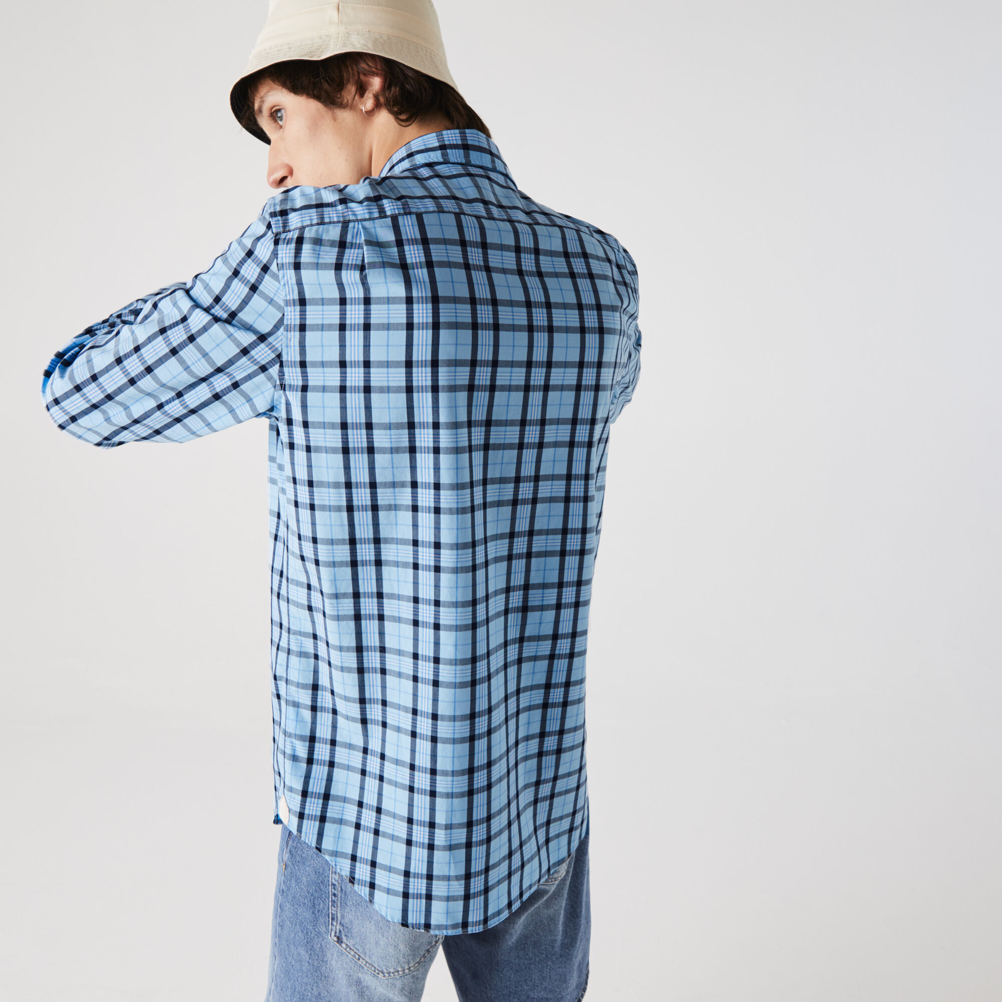Men’s Regular Fit Check Cotton Poplin Shirt