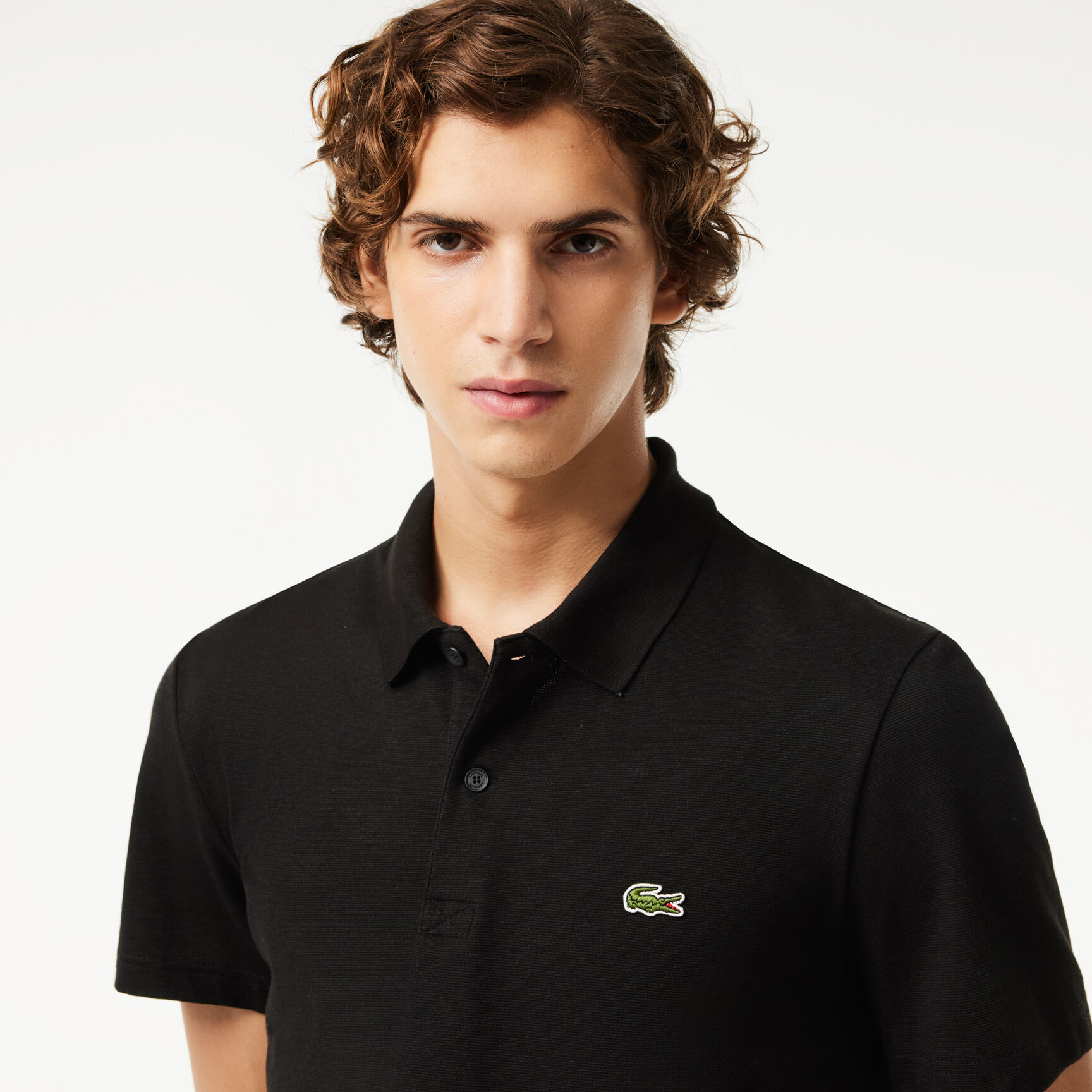 تيشيرت بولو لاكوست قطن عضوي مطاطي بقصة عادية للرجال Regular Fit Polyester Cotton Polo Shirt - DH0783-00-031