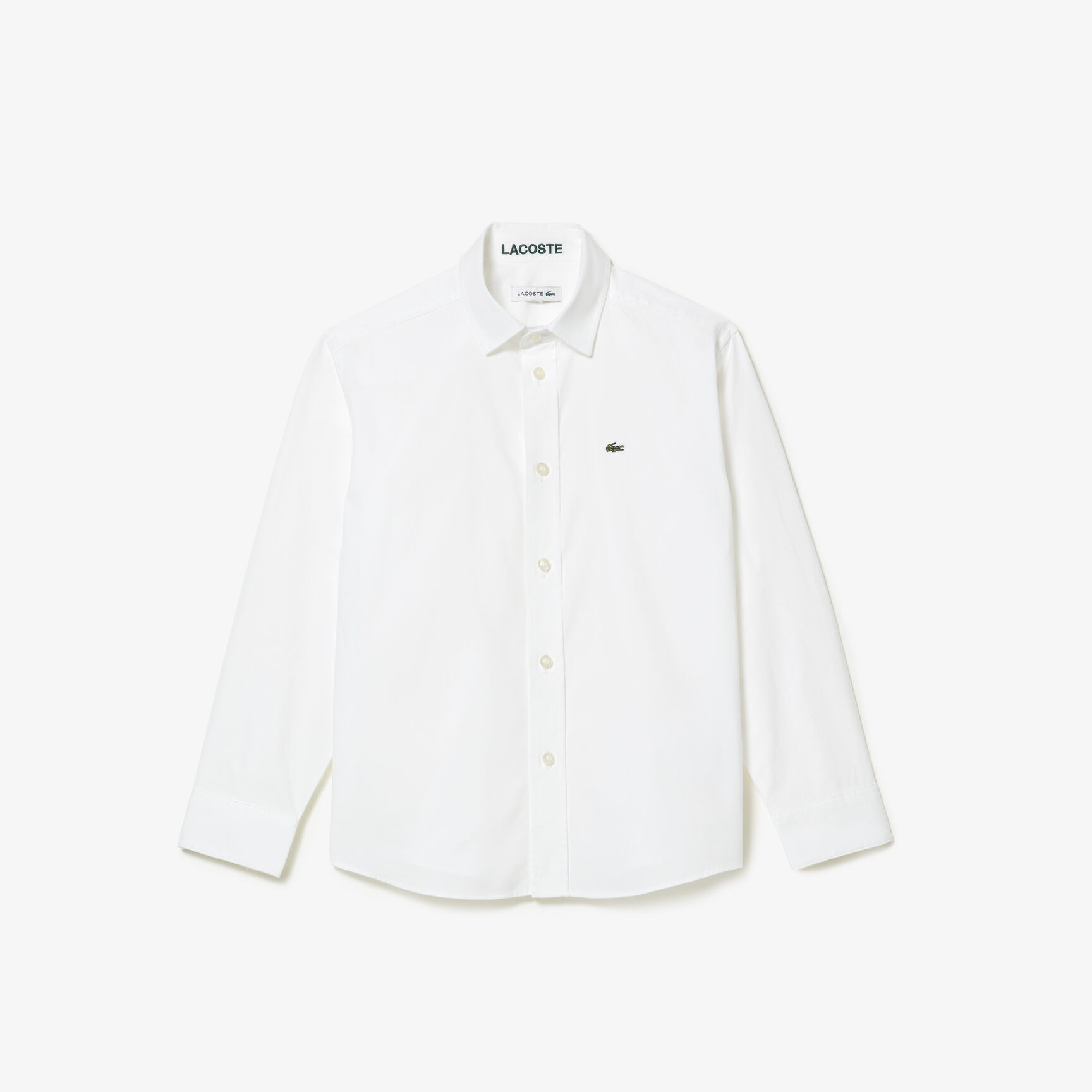 قميص لاكوست قطن أوكسفورد بطبعة مخططة للأطفال