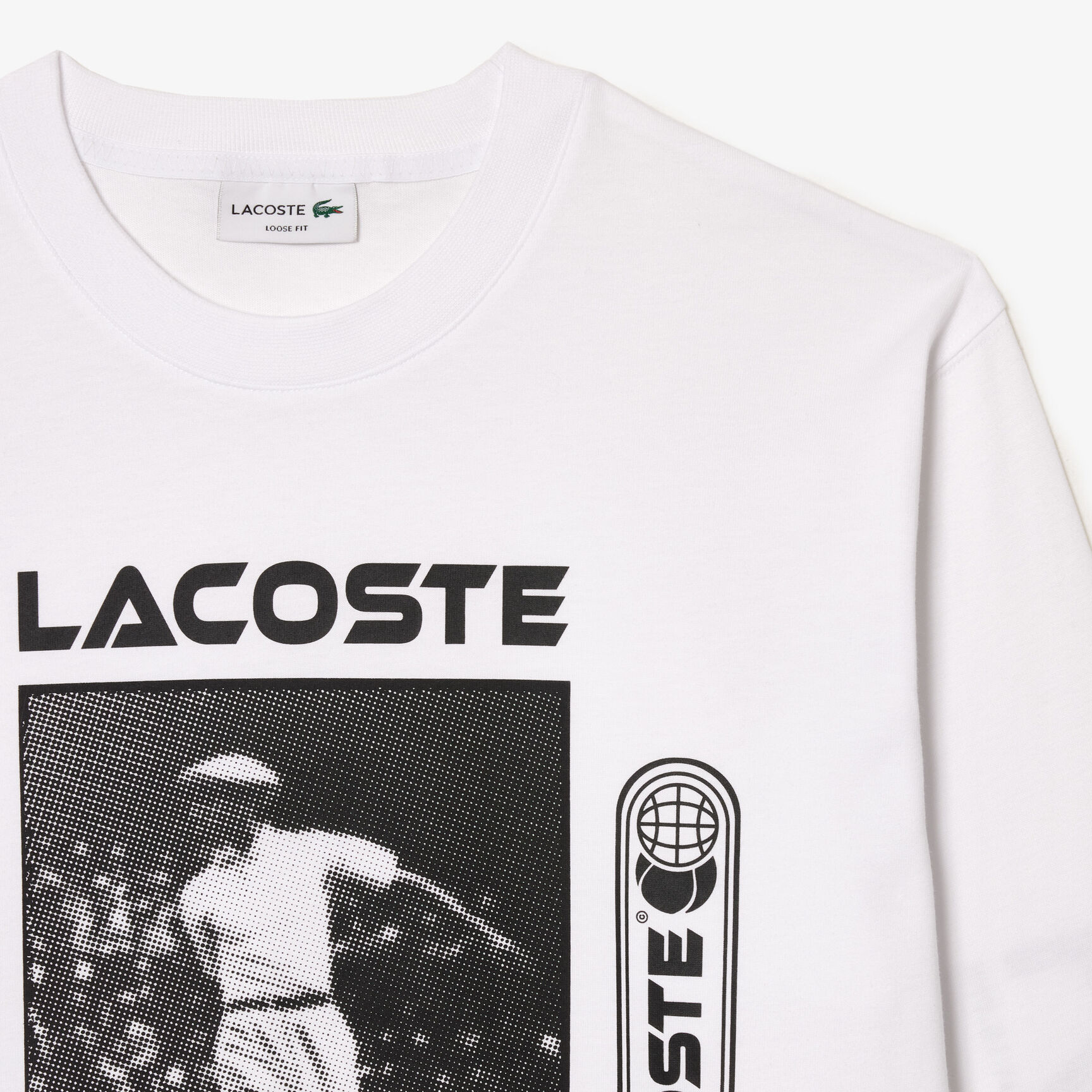 Loose fit T-shirt with Rene Lacoste print Loose fit T-shirt with René Lacoste print - TH2094-00-AU8