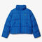 lacoste hooded monogram print puffer jacket with puffed croc at back
