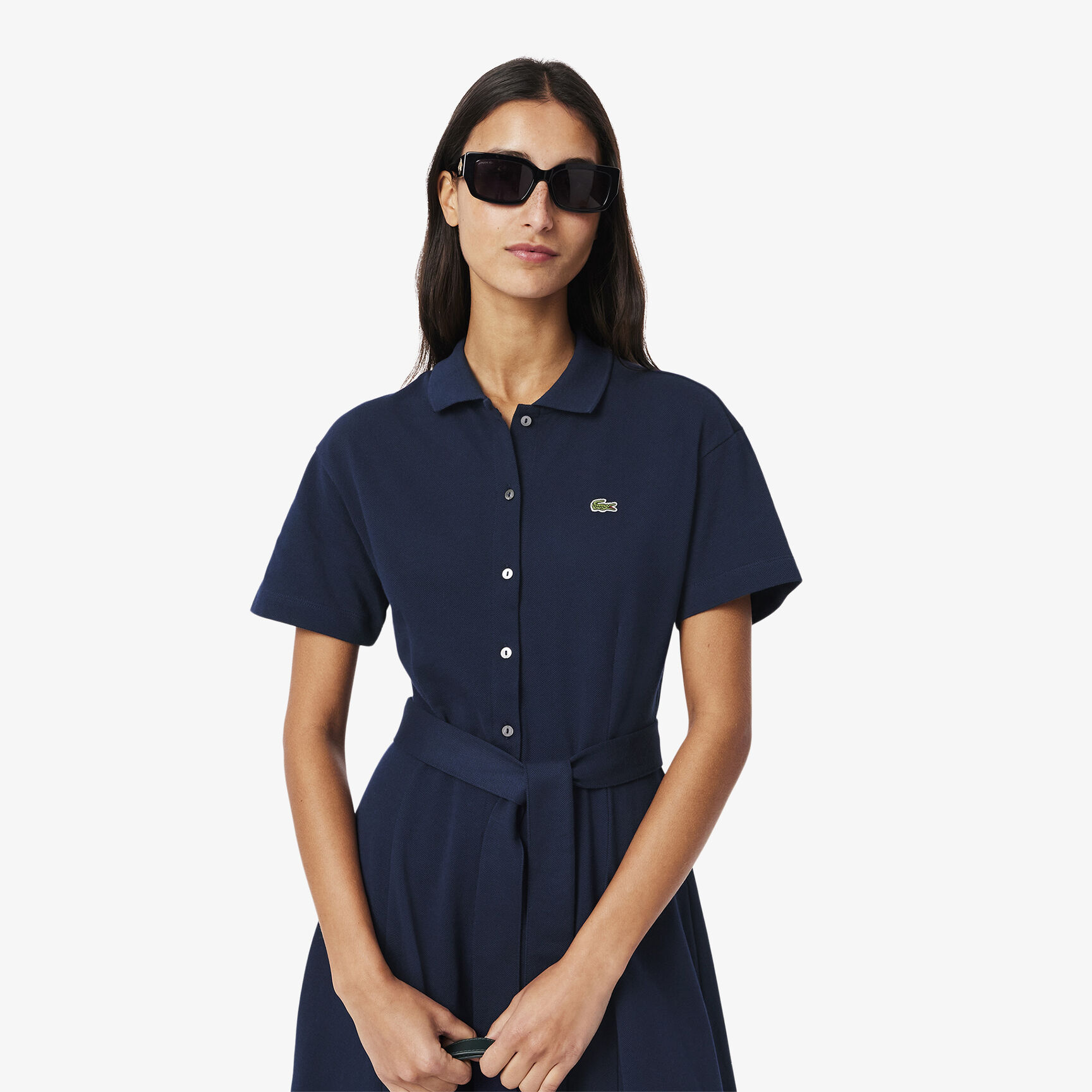 فستان بولو بيكيه واسع Flared Mini-Pique Polo Dress - EF9621-00-166