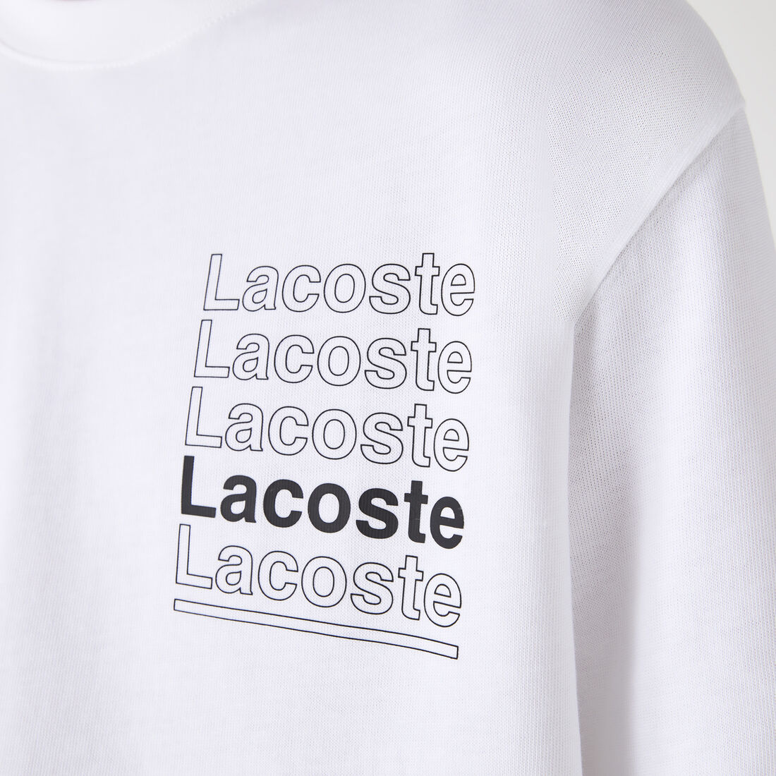 تيشيرت رجالي من القطن مطبوع بقصة فضفاضة من مجموعة Lacoste L!VE تيشيرت رجالي من القطن مطبوع بقصة فضفاضة من مجموعة Lacoste L!VE