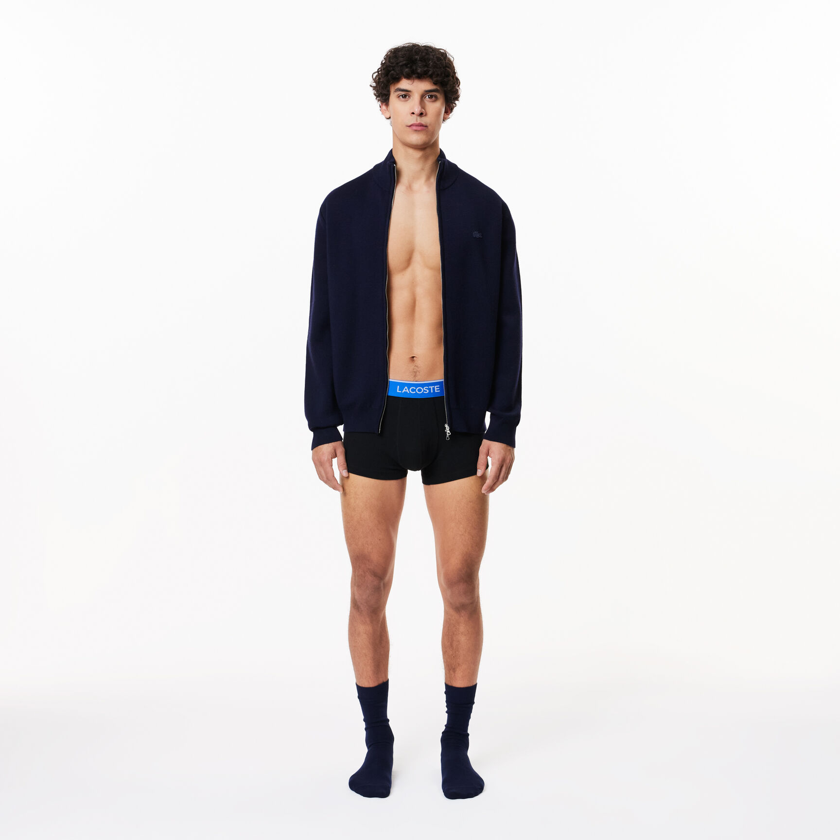 Pack Of 3 Navy Casual Trunks With Contrasting Waistband - 5H3401-00-B68