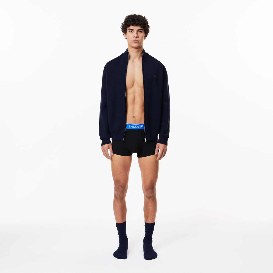 مجموعة من 3 سراويل داخلية كاجوال باللون الكحلي مع حزام خصر متباين Pack Of 3 Navy Casual Trunks With Contrasting Waistband - 5H3401-00-B68