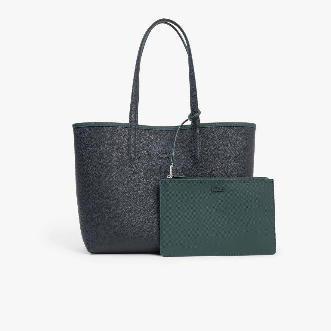 lacoste reversible tote with pouch