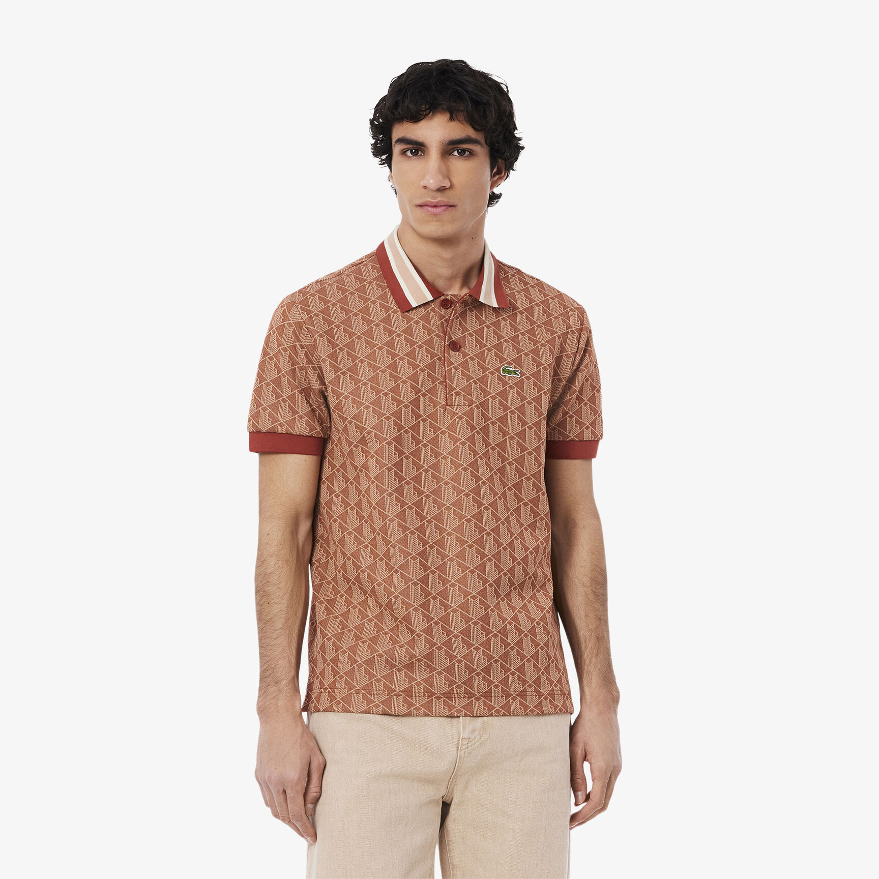 Classic Fit Monogram Jacquard Polo Shirt Classic Fit Monogram Jacquard Polo Shirt - DH1417-00-GTI