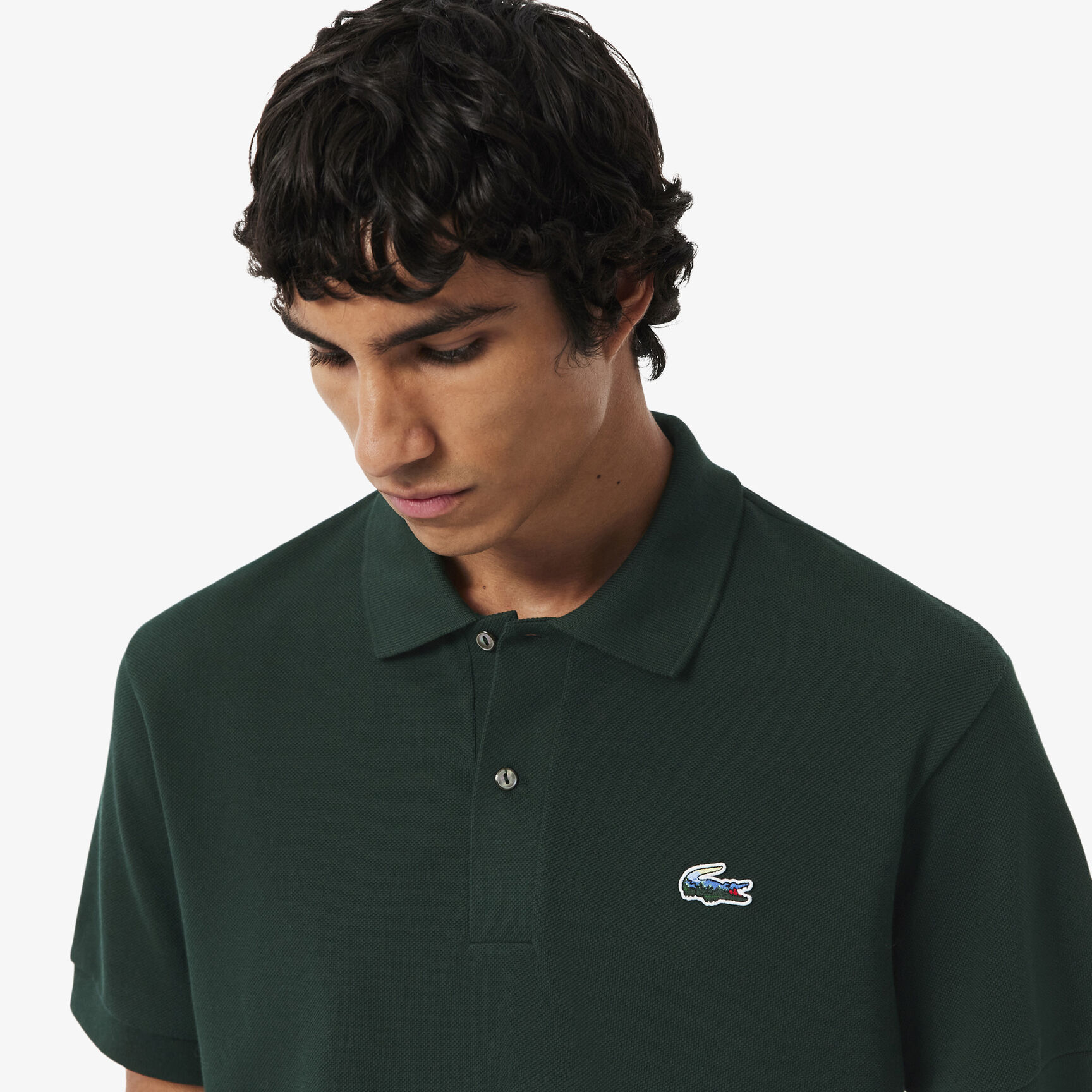 Classic Fit Landscape Crocodile Pique Polo Shirt - PH5881-00-YZP
