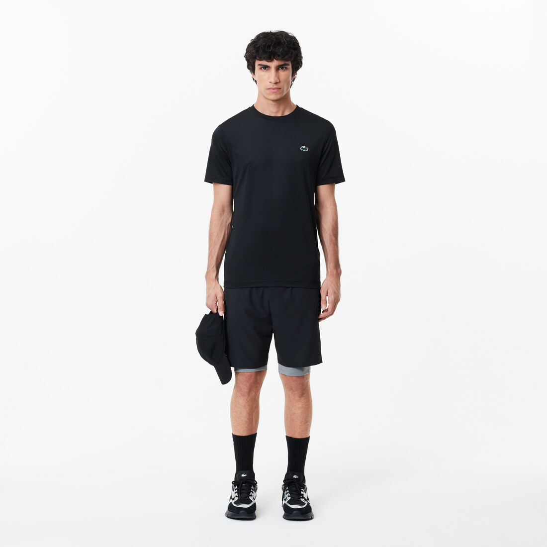 تي شيرت لاكوست بقصّة فضفاضة وفتحة رقبة مستديرة وطبعة التمساح للرجال Men's Lacoste Sport Slim Fit Stretch Jersey T-shirt - TH5207-00-031