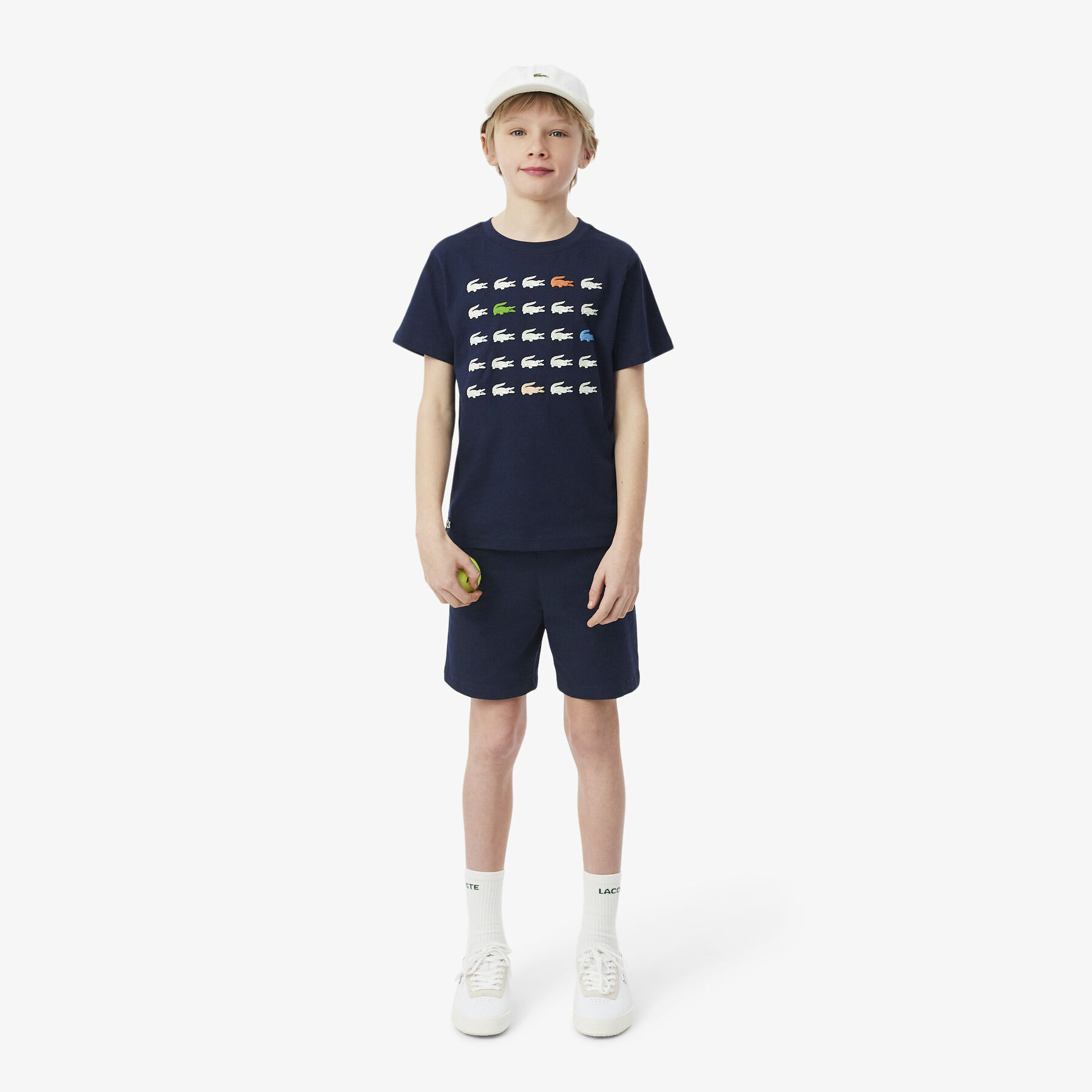تيشيرت قطني بنقشة جلد التمساح Crocodile Print Cotton T-shirt - TJ7369-00-166