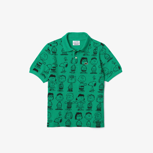 Kids’ Lacoste X Peanuts Classic Fit Print Organic Cotton Polo Shirt