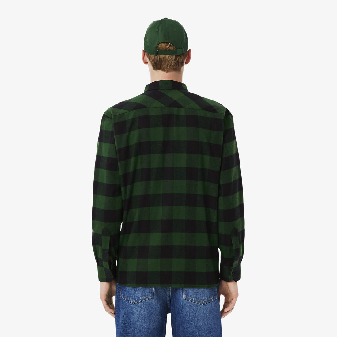 قميص قطني كبير الحجم منقوش Oversized Cotton Plaid Overshirt - CH7862-00-U1Y