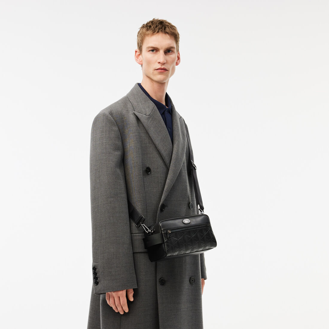 محفظة جلدية بطبعة مونوغرام Leather Monogram Print Pouch Purse - NH4398MR-000