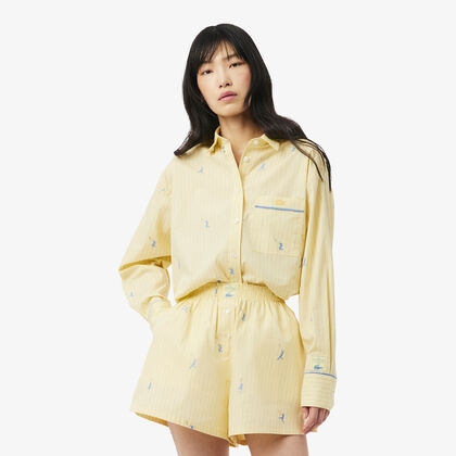 Oversized Shirt With Jacquard Motifs