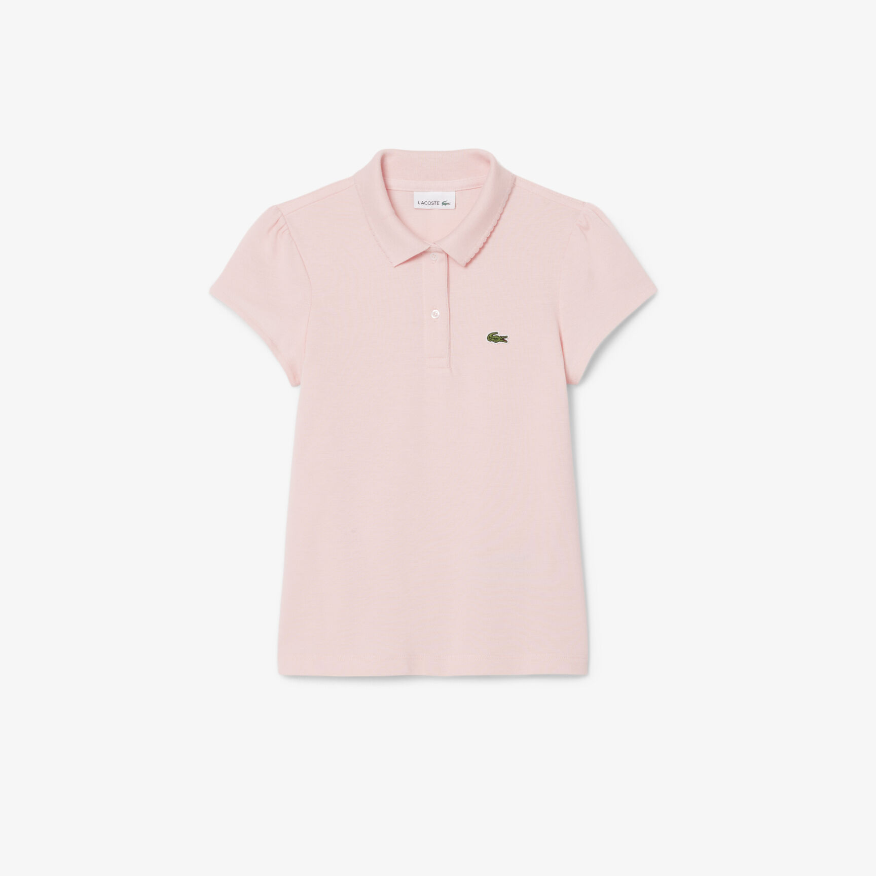 Scalloped Collar Mini Pique Polo Shirt Scalloped Collar Mini Pique Polo Shirt - PJ3594-00-KF9