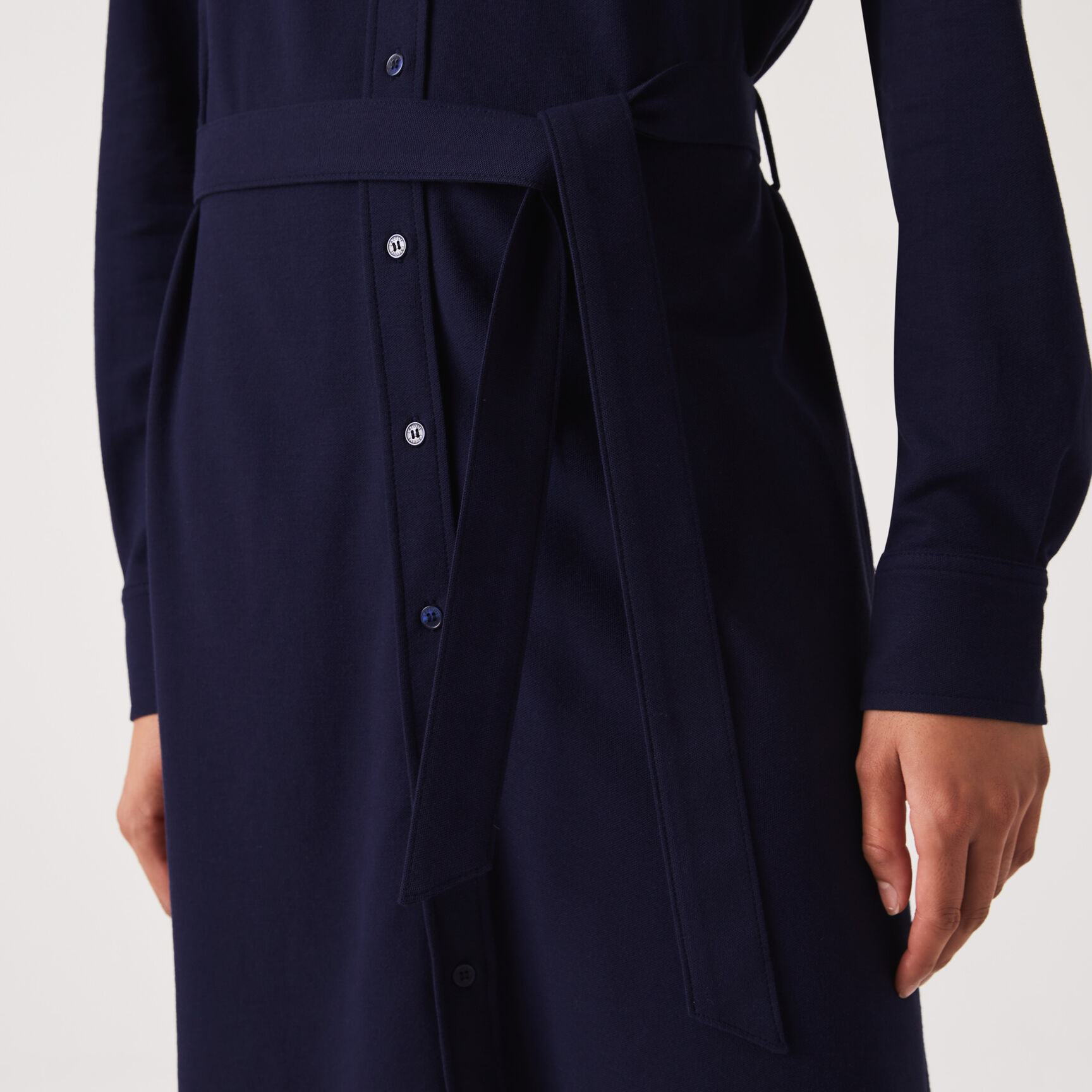 فستان بولو لاكوست قطن بيكيه قابل للتعديل للنساء