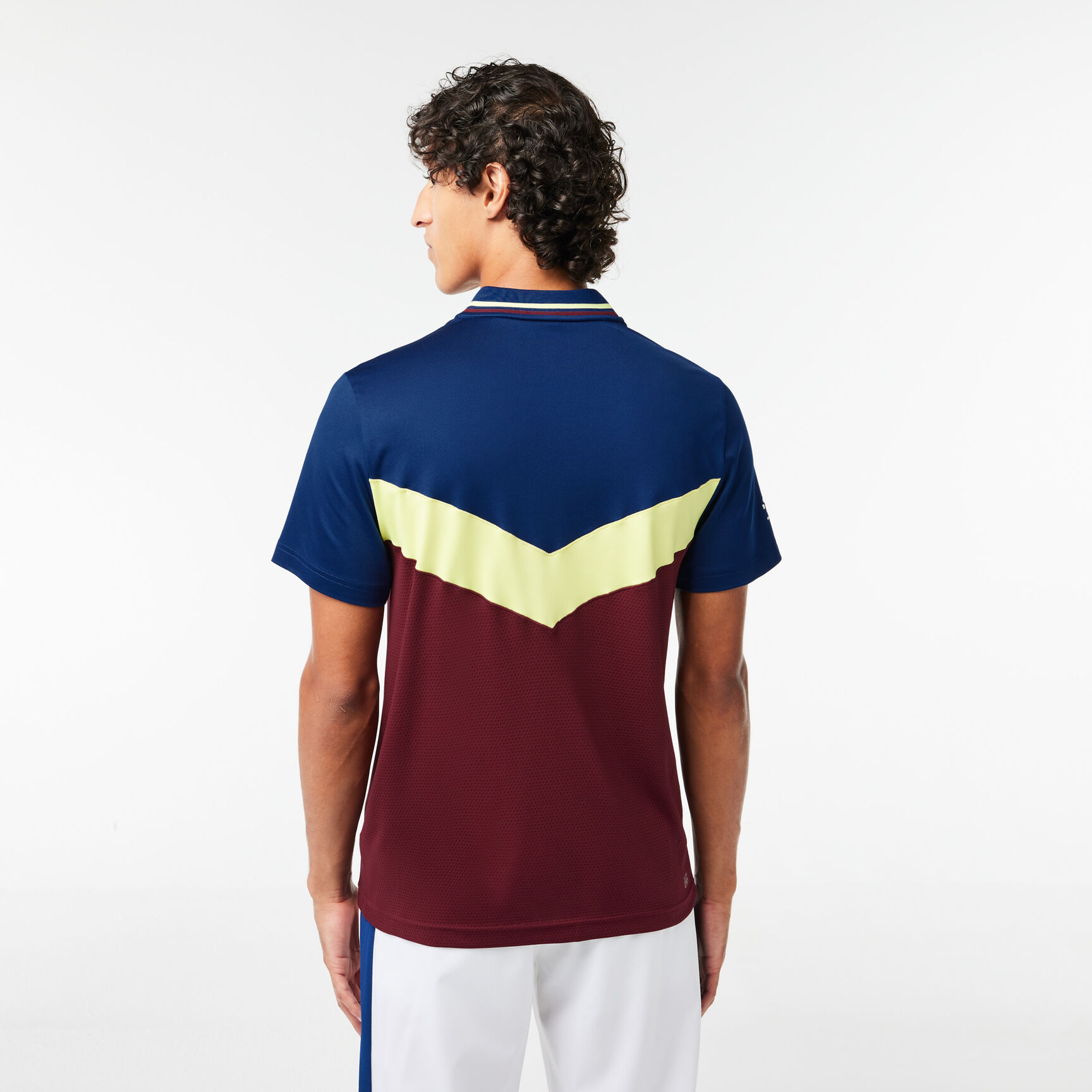 تي شيرت بولو بنقشة شعار الماركة وياقة بلون مغاير وقصّة كلاسيكية Slim Fit Lacoste Tennis x Daniil Medvedev Seamless Effect Polo Shirt - DH1099-00-IZF