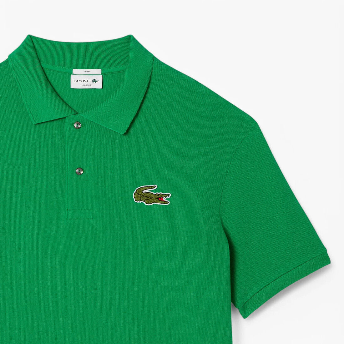 قميص بولو L.12.12 أصلي فضفاض مع الماركة Loose Fit L.12.12 Pique Badge Polo Shirt - PH2751-00-LDM