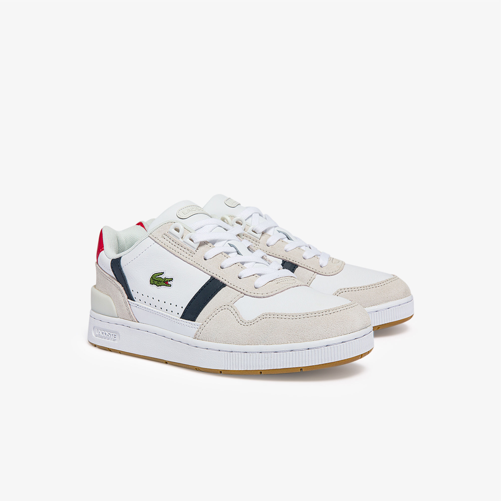 Women's T-Clip Tricolour Leather and Suede Trainers