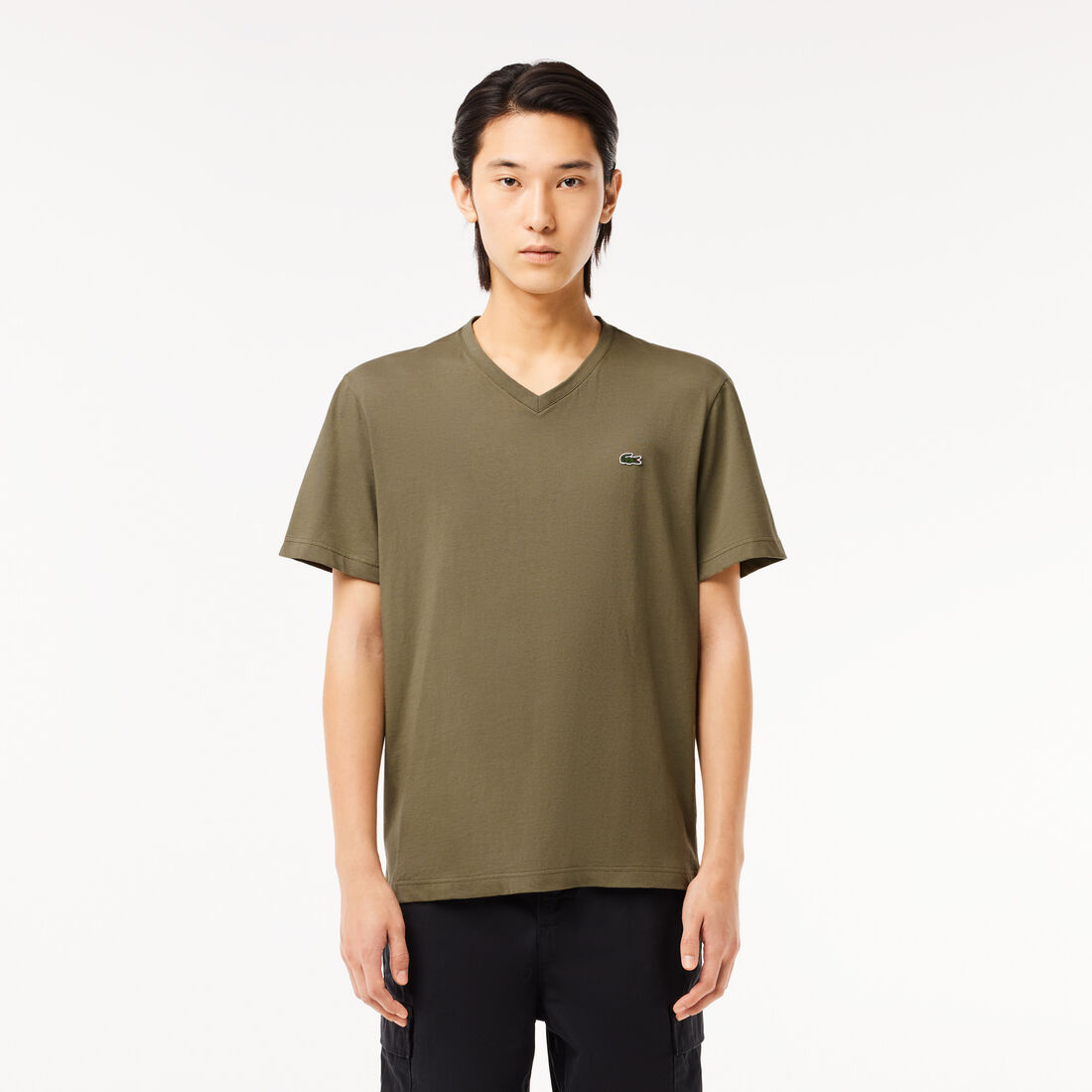 Men's V-neck Cotton T-shirt - TH2036-00-316