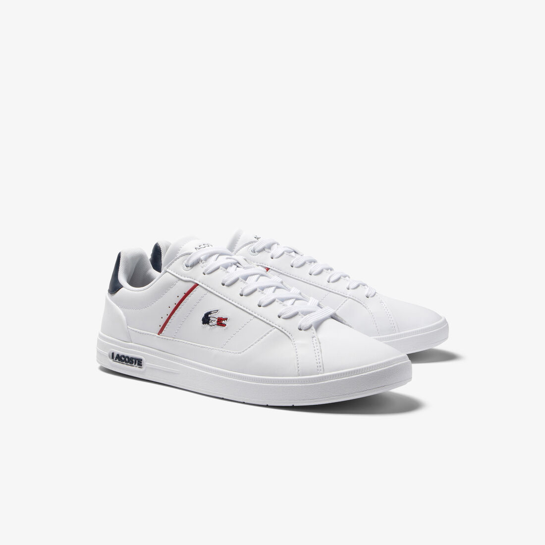 Men's Lacoste Europa Pro Leather Heel Pop Trainers Men's Lacoste Europa Pro Leather Heel Pop Trainers - 45SMA0117-407