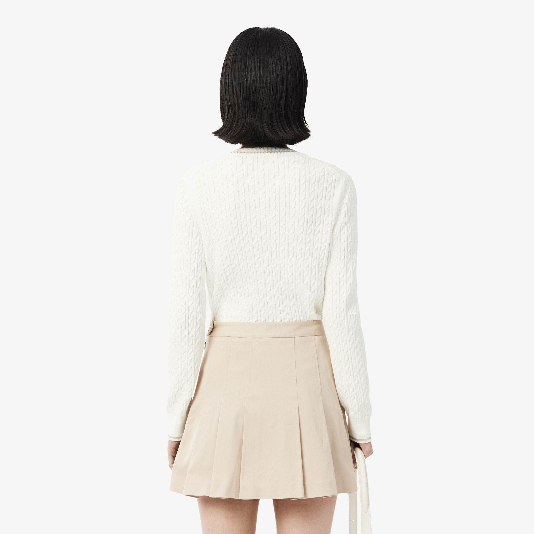 Stripe Accent Cable Knit Sweater Stripe Accent Cable Knit Sweater - AF3241-00-70V