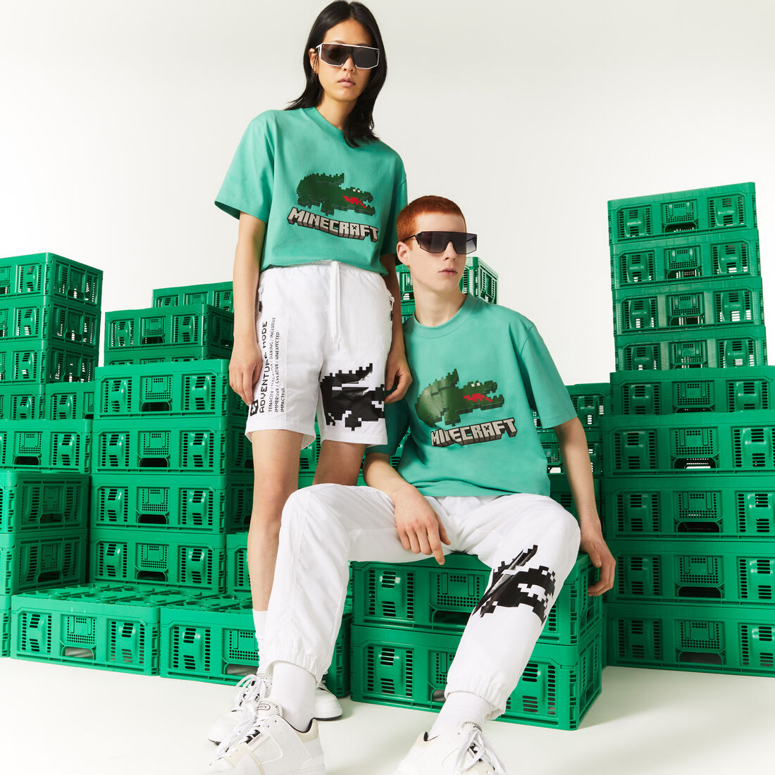 Unisex Lacoste x Minecraft Print Organic Cotton T-Shirt
