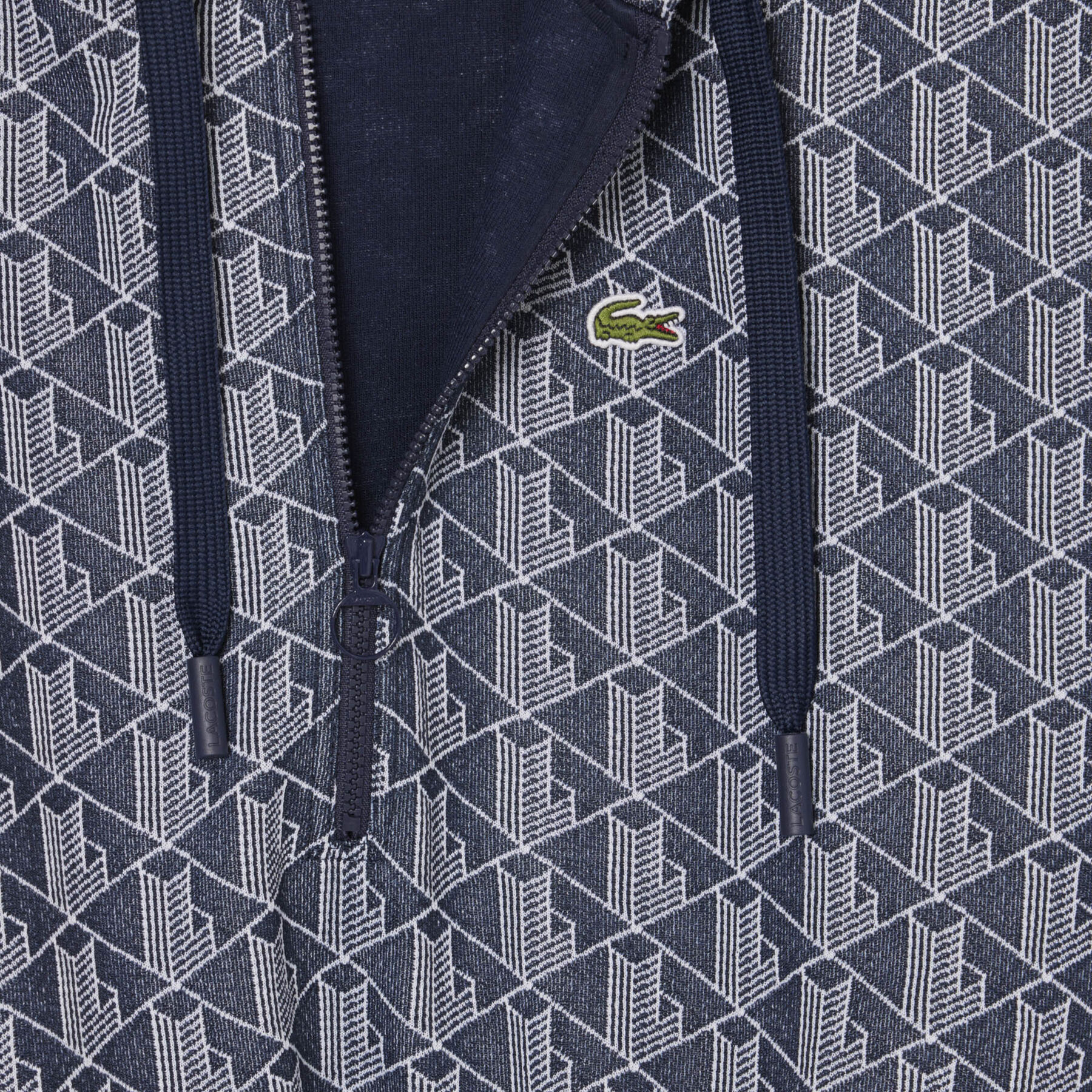 lacoste jacquard monogram hoodie dress