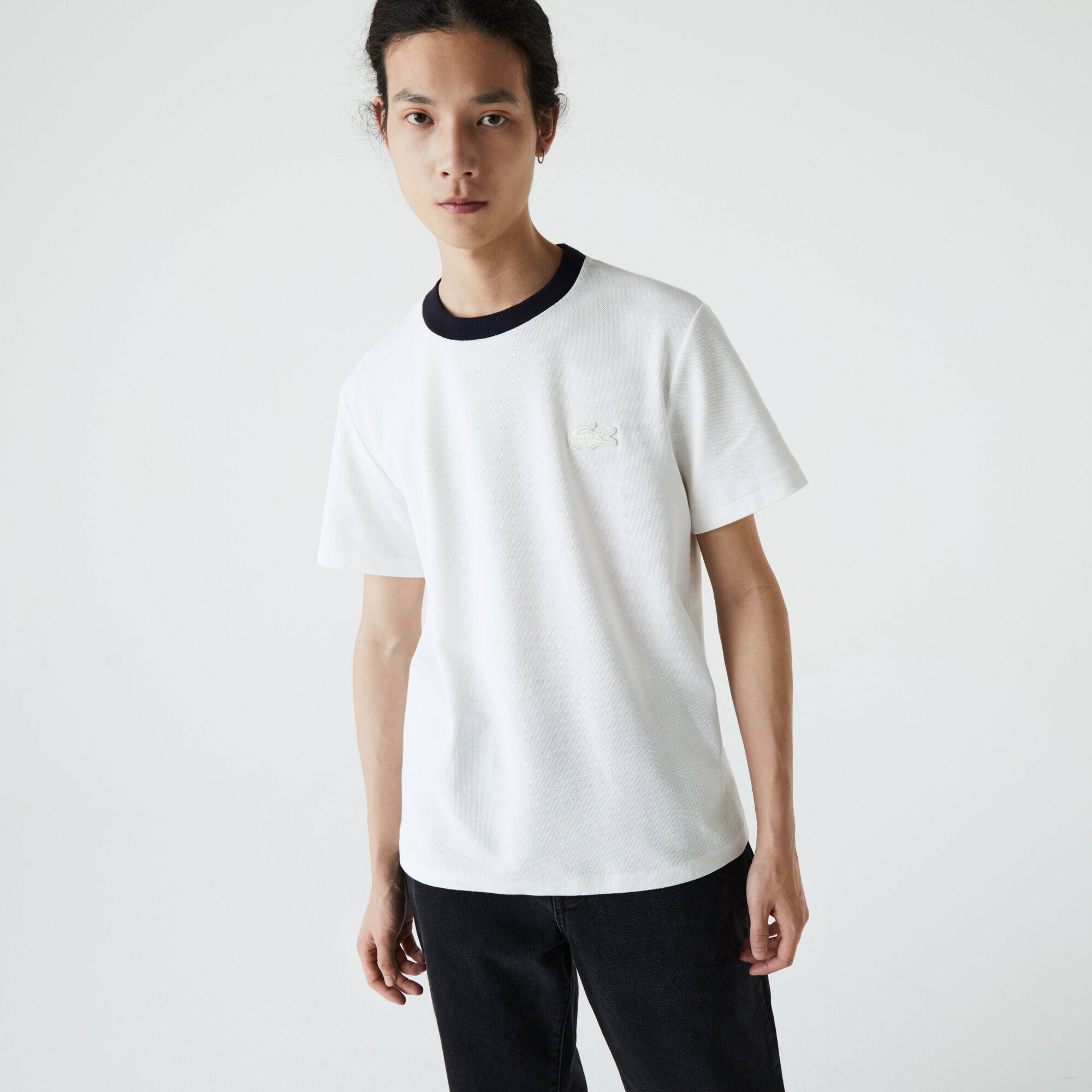 Men's Contrast Crew Neck Loose Fit 