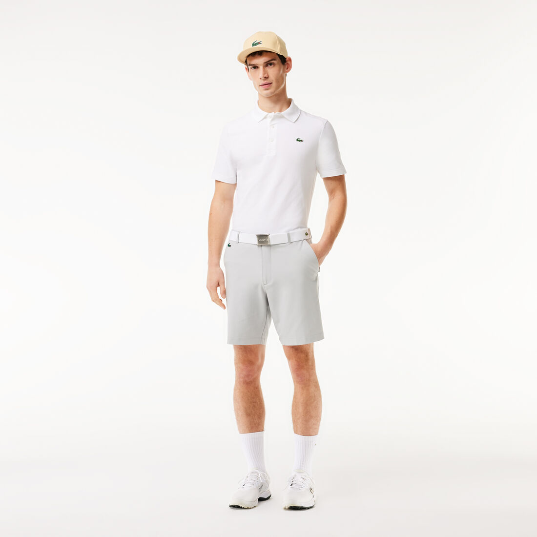تي شيرت بولو بياقة بلون مغاير وقَصّة عادية من مجموعة سمارت باريس Men's Lacoste SPORT Organic Cotton Pique Golf Polo - DH9309-00-800