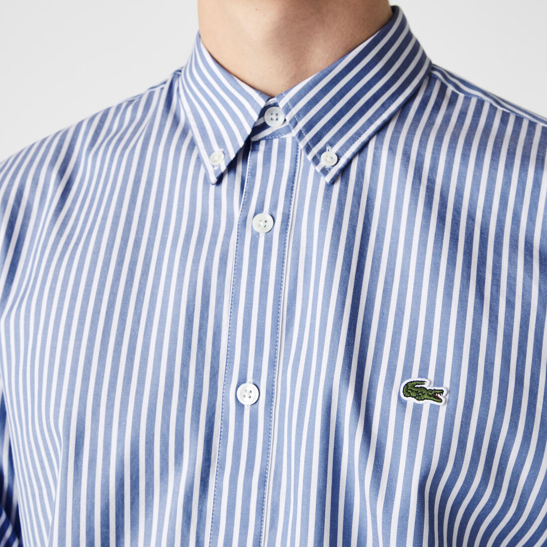 قميص قطن مخطط بقصة عادية للرجال Men's Regular Fit Striped Cotton Shirt - CH2936-00-F6Z
