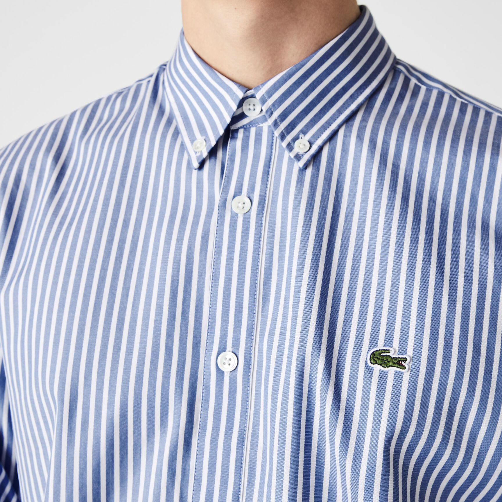 قميص قطن مخطط بقصة عادية للرجال Men's Regular Fit Striped Cotton Shirt - CH2936-00-F6Z