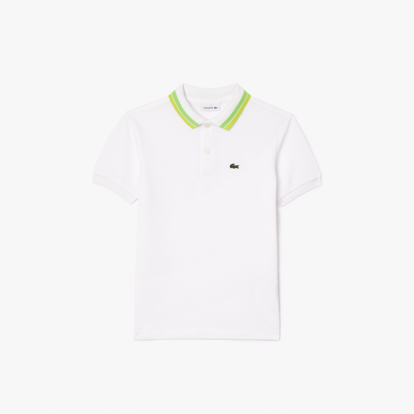 Boys' Lacoste Tricolour Collar Cotton Petit Pique Polo Boys' Lacoste Tricolour Collar Cotton Petit Pique Polo - PJ9702-00-I9U