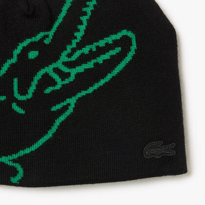 Wool Jacquard Crocodile Beanie