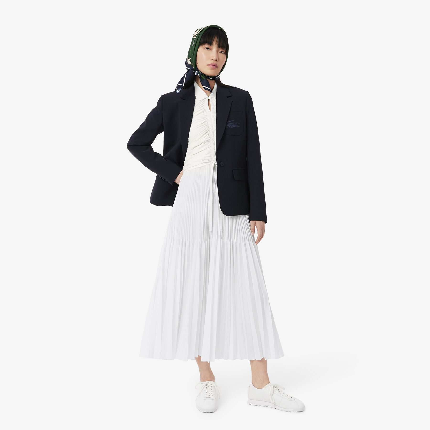 Pleated Sleeveless Polo Dress lacoste pleated sleeveless polo dress