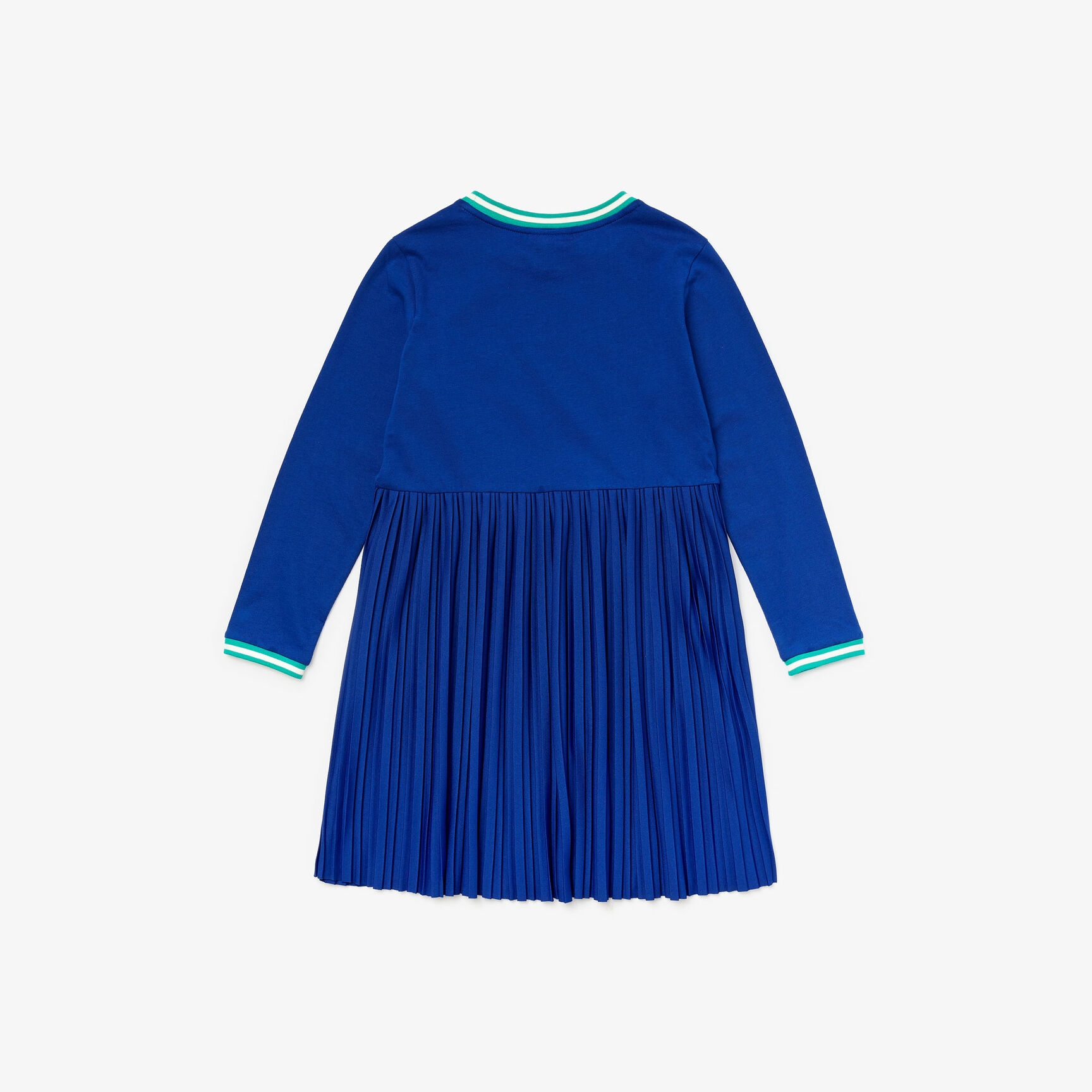 فستان قطن بطيات مع فتحة رقبة مستديرة للبنات